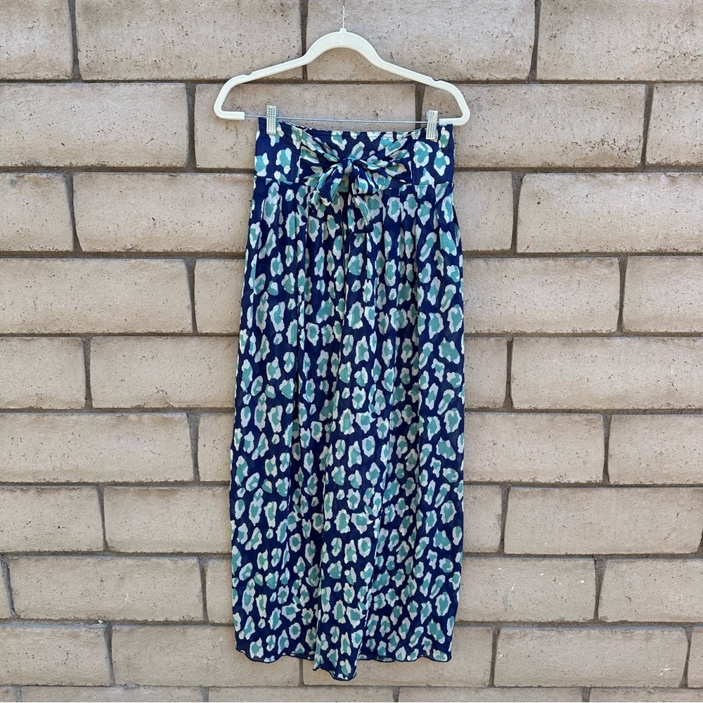 Free People Blue and White Patterned Loose Pants